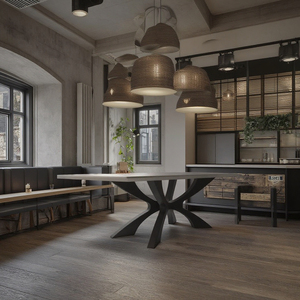 ขาโต๊ะเหล็กดัดสีดำสำหรับร้านอาหาร คาเฟ่ โต๊ะอาหาร ดีไซน์ทันสมัย ผลิตตามสั่ง - Product Image 3