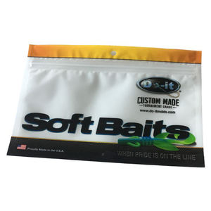 Pochette d'emballage de leurre de pêche à la traîne en plastique souple, sac à fermeture éclair avec impression personnalisée - Product Image 2