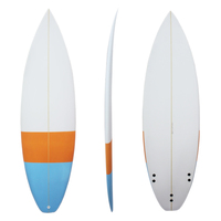Planche de surf personnalisée en fibre de verre et résine polyester PU colorée à vendre