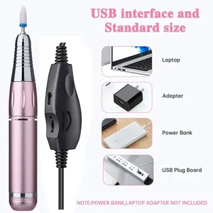 Cable de Alimentación para Taladro Eléctrico de Uñas, Cargador USB, Cable para Herramientas de Manicura, Kit de Lima de Uñas, Cable 5.5 con Velocidad y Dirección Ajustables - Product Image 5