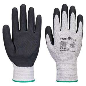 PORTWEST - A312G8RM Grip 13 Guante de nitrilo Diamond Knit, gris/Negro (12 Uds.) -GUANTES EAN 5036146018116 - Product Image 1