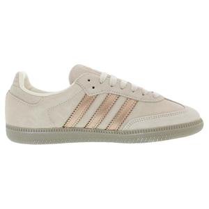 Scarpe Adidas Samba in Camoscio per Donna, Bianco Sporco, Rame Metallizzato, Beige Putty - Product Image 2