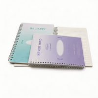 Carnet A5 à spirale double, impression quadricolore, couverture en carton blanc, personnalisable, pages souples, écriture fluide, cadeau