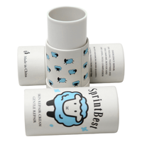 Tube en papier cosmétique biodégradable personnalisé avec gaufrage, cylindre de 60 g pour emballage de rouge à lèvres, conteneur en papier kraft recyclé