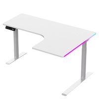 Éclairage RVB Grand bureau de jeu d'angle en forme de L Meilleur ordinateur Table d'ordinateur portable Table de jeu PC