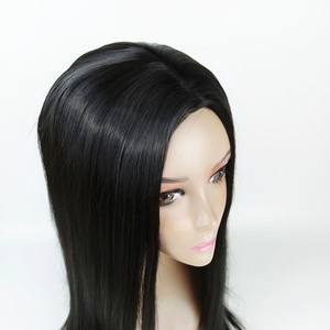 Perruque Coolhair <span class=keywords><strong>Addams</strong></span> Family, Mère d'<span class=keywords><strong>Addams</strong></span>, noire, petite, avec une ligne de cheveux naturelle, fibre haute température, longue et droite, perruque de cosplay - Product Image 5