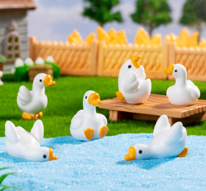 ตุ๊กตาสัตว์สุดสร้างสรรค์สำหรับตกแต่งขนาดจิ๋วตุ๊กตาคู่ตกแต่งด้วยรูปปั้น<span class=keywords><strong>เค้ก</strong></span>ห่านห่านทำจากเรซิ่นแบบ DIY - Product Image 1