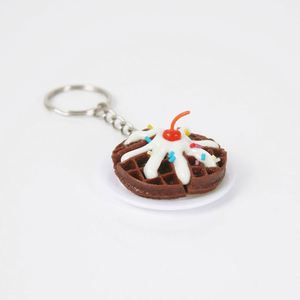 Porte-clés 3D en PVC, mignon, en forme de nourriture, porcelaine chinoise bleue et blanche, et accessoires en forme de beignets et nouilles, porte-clés en plastique - Product Image 5