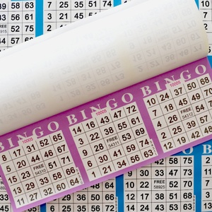 Manufacture Full Color BINGO Single Line Wins <b>Thick</b> <b>Paper</b> Security Ink Digital Printing Custom Bingo Cards - Product Image 6