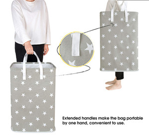 Custom Waterproof Square Cube Cotton <strong>Linen</strong> Collapsible Storage Hamper Large Laundry <strong>Basket</strong> - Product Image 6