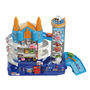 Parking urbain à quatre étages avec ascenseur rotatif pour enfants de 4 à 7 ans, jouet en plastique à emplacements W703 4 - Product Image 1