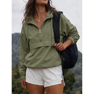 Veste coupe-vent légère à capuche et fermeture éclair quart de tour pour femme, imperméable, vêtements de randonnée en plein air - Product Image 2