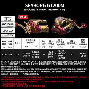 Nuovo Mulinello Elettrico da Pesca DAWA G1200M Seaborg Originale Giapponese, Frizione Massima 48kg, Display Digitale per Traina in Acque Profonde e <span class=keywords><strong>Esche</strong></span> Artificiali - Product Image 3