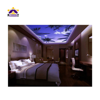 Plafonds tendus illuminés, film transparent blanc, plafond HD UV, boîte à lumière LED circulaire