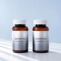 Bouteilles de compléments alimentaires multifonctionnelles en plastique PET noir, à couvercle côtelé noir opaque, 120 ml, lot de 100 pièces en vrac pour capsules et pilules