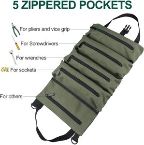 Muestra gratuita: Bolsa de accesorios portátil personalizada, estuche enrollable multiusos para herramientas con cierre de cremallera, hecha de nailon y poliéster duraderos. - Product Image 6