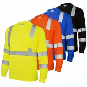 ANSI Class 2 <strong>Hi</strong> <strong>Vis</strong> Safety Workwear Long Sleeve Durable Tear Resistant Construction Industrial OEM Reflective T-shirt - Product Image 1