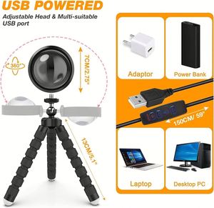 Lámpara LED Popular con Efecto Atardecer, Luz Nocturna USB de Arcoíris Neón, Lámpara de Proyección de Atardecer con Cambio de Color para Transmisiones en Vivo - Product Image 6