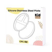 Vaisselle de salle à manger pour enfants en acier inoxydable sans BPA en usine Plaque d'aspiration en silicone pour l'alimentation des bébés au design moderne