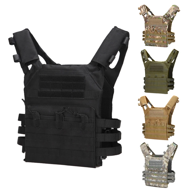 Thailand Factory Wholesale Black Adjustable Plate Carrier Tactical Molle Gear Body Bag Waterproof Wear Resistant Tactical Vest