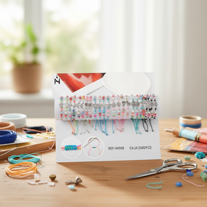 Braccialetti con perline Zi Fashion in acciaio inossidabile, braccialetto regolabile con ciondoli, set da 2400 pezzi in scatola - Product Image 3