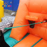 WINSUN Entrepôt américain Prêt à expédier Jeu gonflable personnalisé Crazy Sport Hippopotames affamés Course à la corde Jeux gonflables pour fêtes