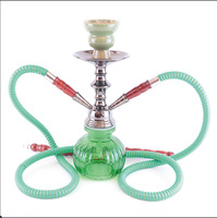Chicha arabe transfrontalière complète avec double tuyau, en métal, avec miroir et accessoires