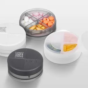 Detachable Cute Custom Smart Small Mini Portable Medicine Travel Plastic Round Holder Container Pill Box Storage Case