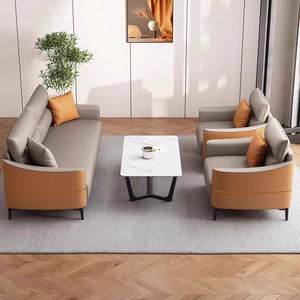 مجموعة تنفيذية جلدية حديثة أثاث مكتب استقبال مريح فاخر 1 3 مقاعد تصميم الشمال - Product Image 6