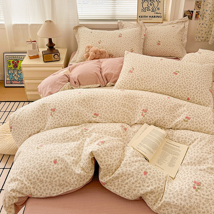 ผ้าปูที่นอน4ชิ้นขนาด1.8ม. ปลอกผ้านวม200*230