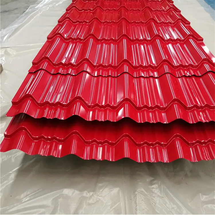 चीन रंग चित्रित छत टाइल्स PPGI नालीदार जस्ता छत शीट कीमत जस्ती छत प्लेट