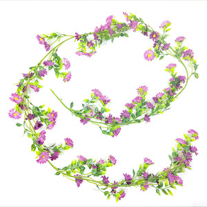 Guirlandes artificielles de fleurs en soie et plastique, orchidées vertes et tournesols roses, pour décoration de mariage et de maison, et pour enroulement de tuyaux de plafond - Product Image 4