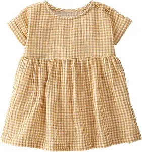 Платья для маленьких девочек, хлопковые муслиновые платья для малышей от 0 до 24 месяцев, От 2 до 5 лет
