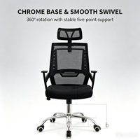 Chaise de bureau de direction ergonomique à dossier haut en maille, design moderne, pour mobilier de bureau commercial - Nouveau produit - Réglable