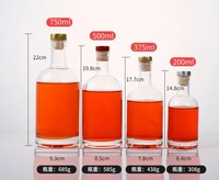 Bouteilles de liqueur en verre givré avec logo personnalisé, 700 ml, 750 ml, bouchon rond scellé, emballage OSLO pour la vodka, le whisky, la tequila, le rhum