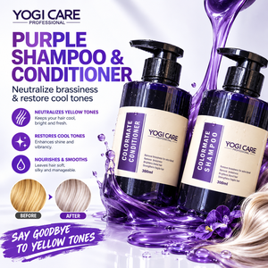 YOGI CARE 300ml Neutraliza los Tonos Amarillos, Set de Champú y Acondicionador Morado para Cabello Rubio - Product Image 1
