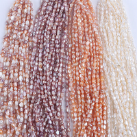 18cm 3-4mm AA Grade Natural Color Loose Baroque Freshwater Pearl for DIY