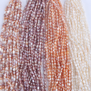 Perle d'Acqua Dolce Barocche Naturali di Grado AA, 18cm 3-4mm, per Creazioni Fai-da-Te - Product Image 6