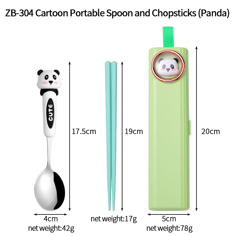 ช้อนพกพา ZB-304Cartoon และตะเกียบ (แพนด้า)