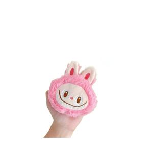 Porte-monnaie porte-clés lapin de dessin animé tendance en peluche, petit portefeuille avec rembourrage en coton PP pour le rangement de cartes bancaires, poupée anti-stress - Product Image 5
