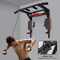 Produk Multifungsi Grosir yang Menggabungkan Bar Pull-up dengan Pegangan untuk Dips dan Latihan Otot Perut dengan Bar Tunggal di Dalam Ruangan