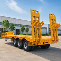 Remorque surbaissée à 3 essieux robuste à bas prix, capacité 60, 80, 100 tonnes, semi-remorque surbaissée pour camion