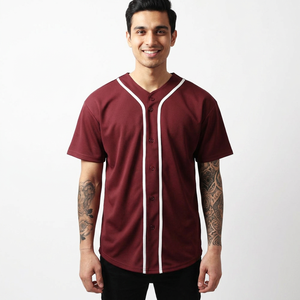 Men's High Quality Custom Button Baseball & Softball Jersey Breathable Design Customized Size Includes Sublimation Printing - Product Image 1