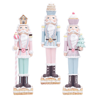 Redeco Nouveauté Série Noël Casse-Noisette Rose en Résine Décoration de Noël Artisanat Casse-Noisette
