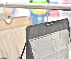 Hanging Handbag Organizer, Dust-Proof Storage Holder Bag Wardrobe Closet for Purse Clutch with 6 Larger Pockets <b>Black</b> - Product Image 5