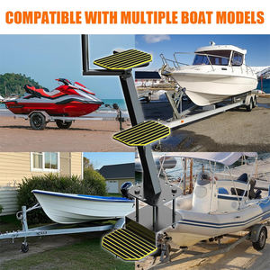 Scala per barche a 4 gradini con manico per barche antiscivolo, misure universali per rimorchi per bassi/pontoni, - Product Image 5