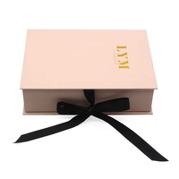 Boîte cadeau rigide à fermeture magnétique de luxe, emballage en carton personnalisé avec logo, boîte pliante haut de gamme pour cosmétiques et bijoux, avec ruban et nœud.