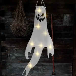 Leuchten Sie Hanging Ghost Outdoor Halloween Dekorationen Batterie betrieben Wasserdicht für Halloween Party Yard Halloween Dekoration