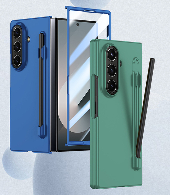 For Samsung Z Fold 7 6 5 4 3 Phone Accessories Gift Hard PC Colorful Frosted Case Cover with Screen Protector and Pen