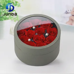 Nuevo producto personalizado hecho a mano pequeño de lujo Flor de boda caja de lujo rosa